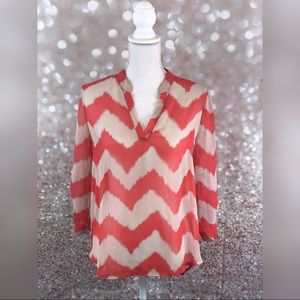 Sheer chevron blouse